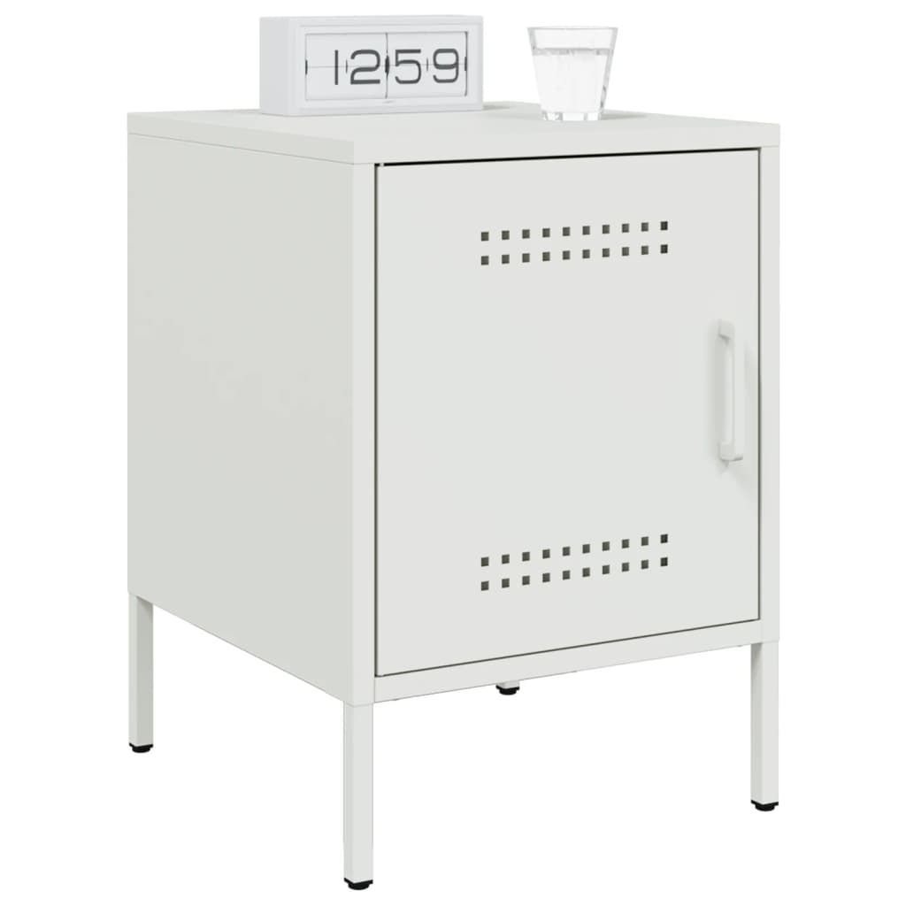 Bedside Cabinet White 36x39x50,5 cm Steel