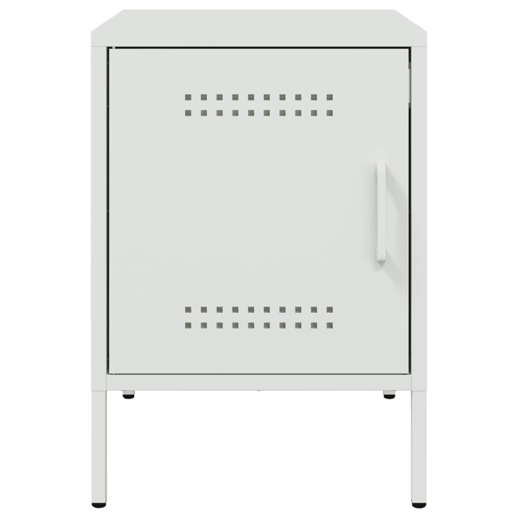 Bedside Cabinet White 36x39x50,5 cm Steel