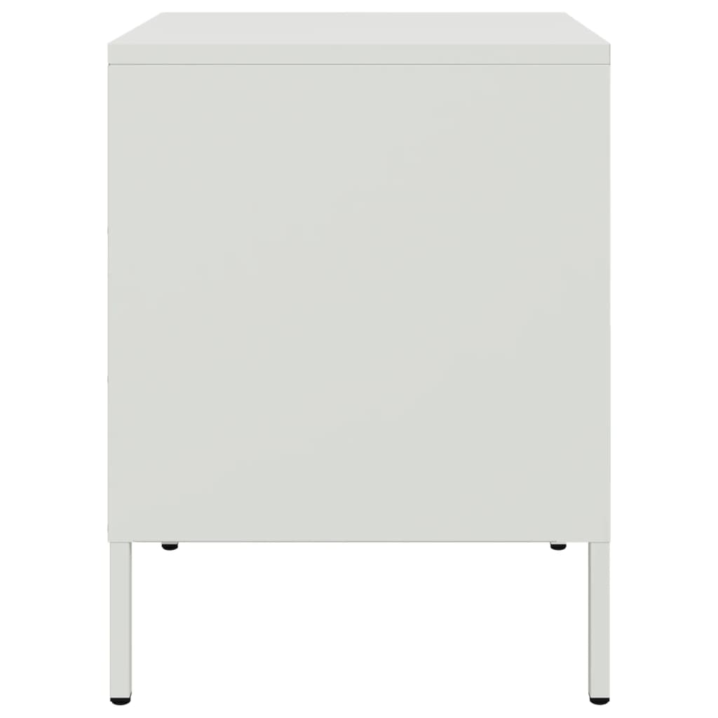 Bedside Cabinet White 36x39x50,5 cm Steel