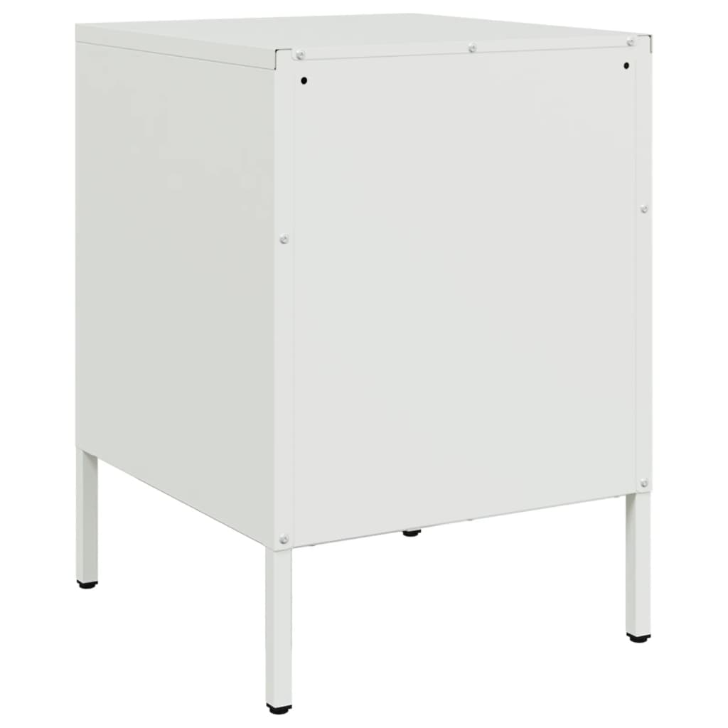 Bedside Cabinet White 36x39x50,5 cm Steel