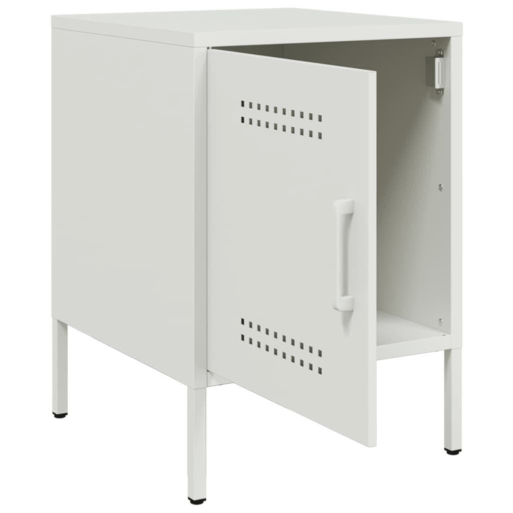Bedside Cabinet White 36x39x50,5 cm Steel