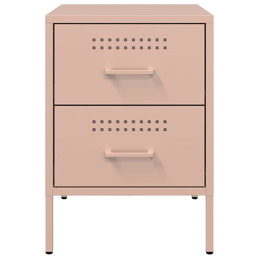 Bedside Cabinet Pink 36x39x50.5 cm Steel