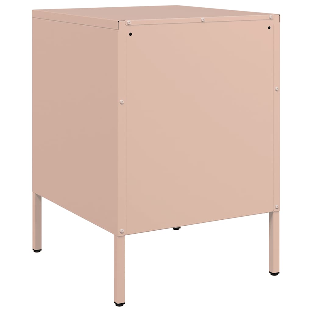 Bedside Cabinet Pink 36x39x50.5 cm Steel