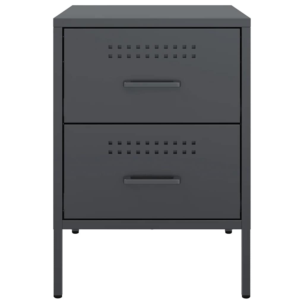 Bedside Cabinets 2 pcs Anthracite 36x39x50.5 cm Steel