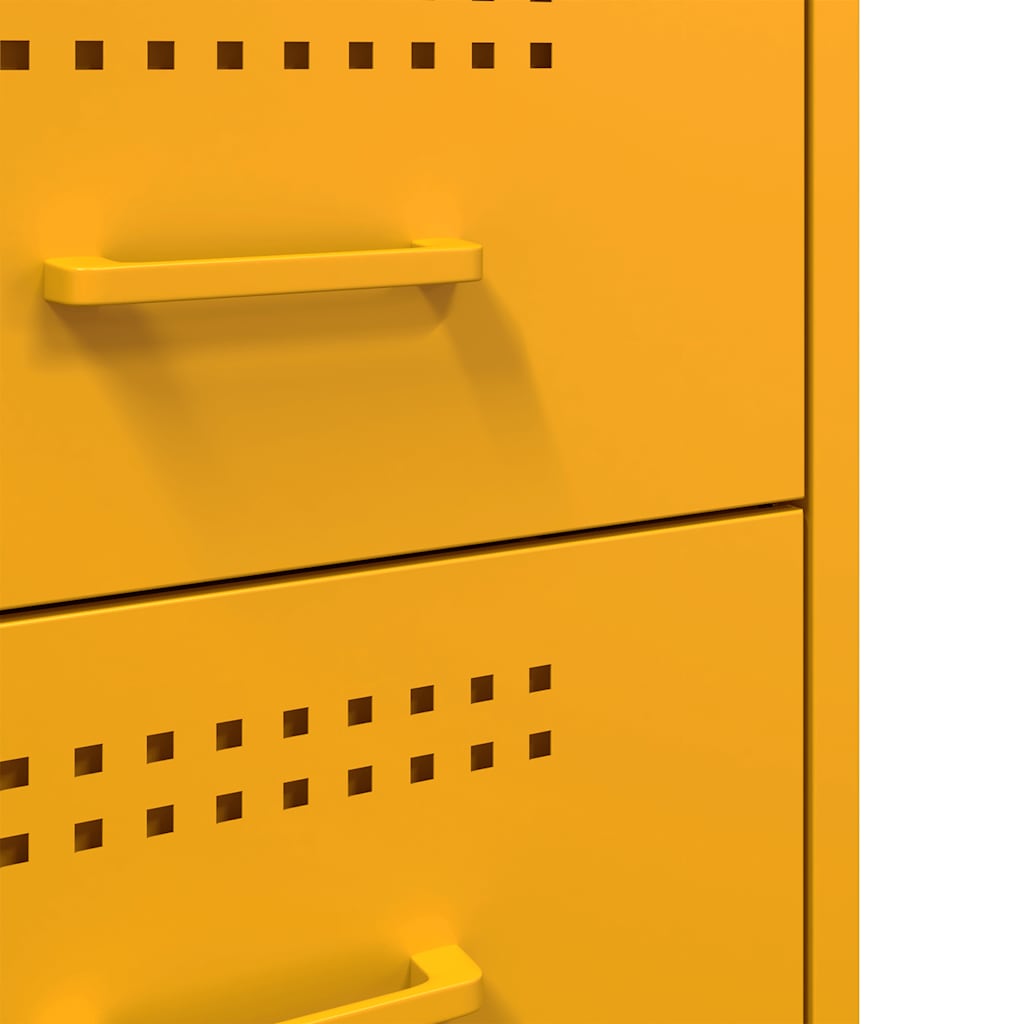 Bedside Cabinets 2 pcs Mustard Yellow 36x39x50.5 cm Steel