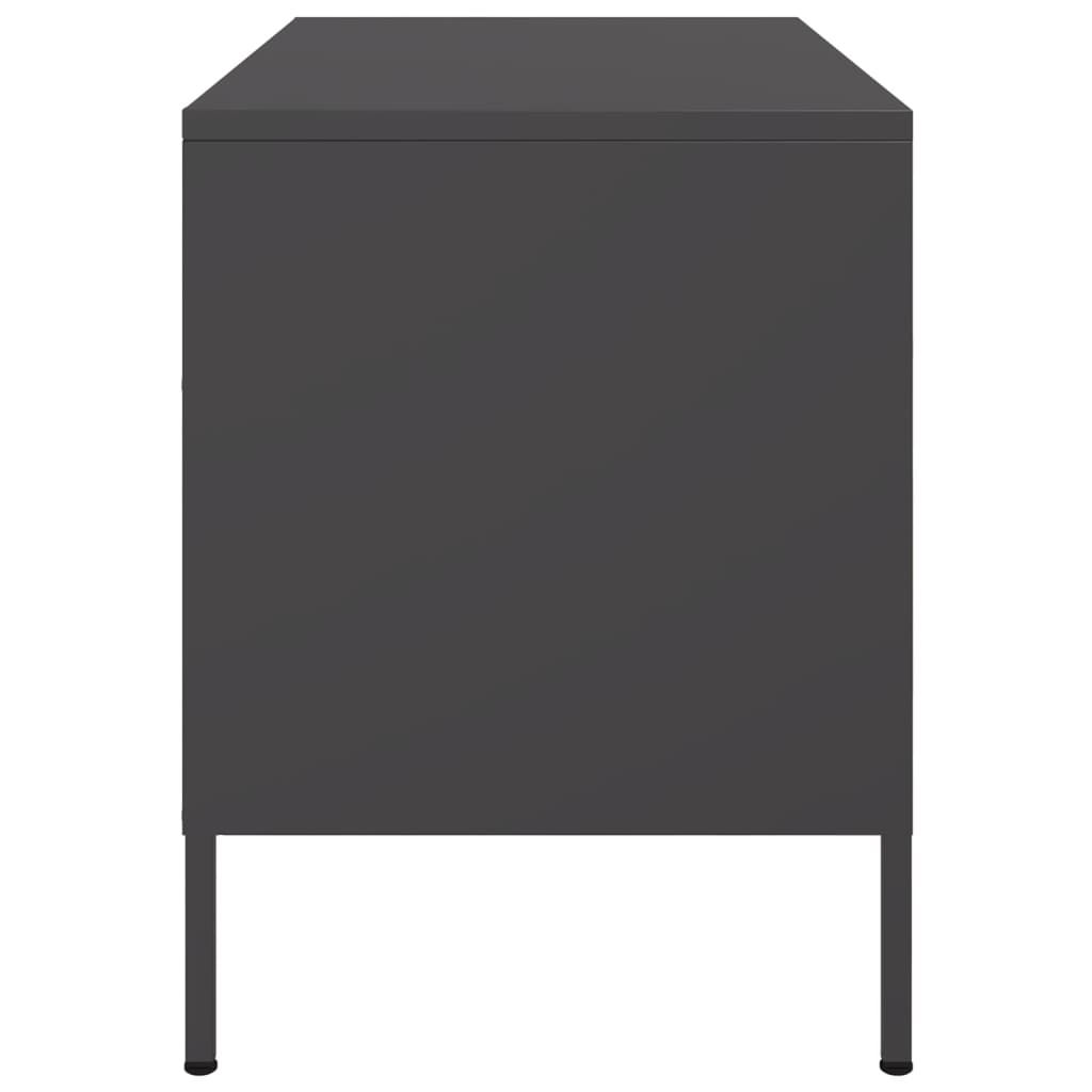 vidaXL TV Cabinets 2 pcs Black 68x39x50.5 cm Steel