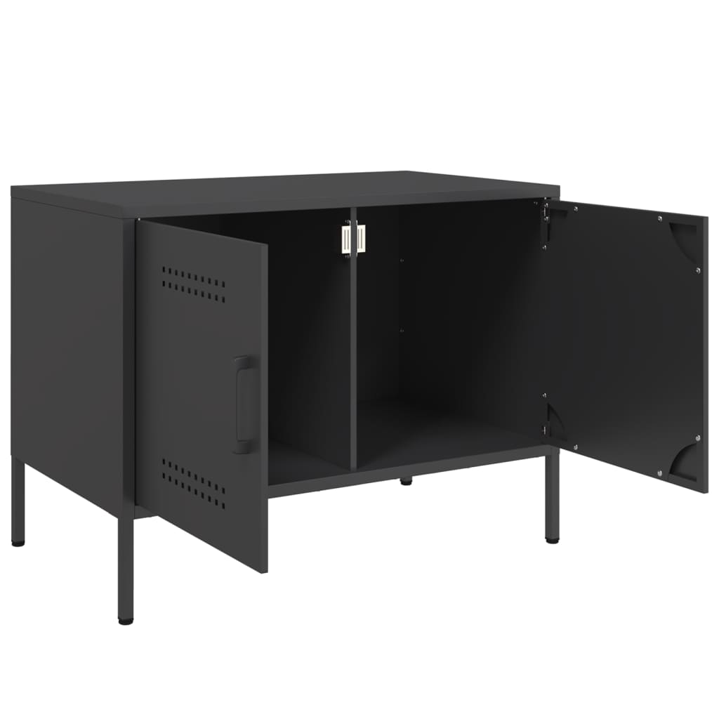 vidaXL TV Cabinets 2 pcs Black 68x39x50.5 cm Steel