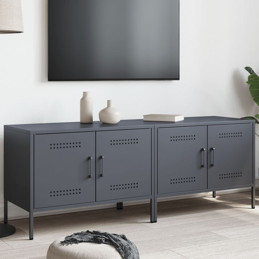 2 Piece TV Cabinet Set Anthracite 68x39x50,5 cm Steel