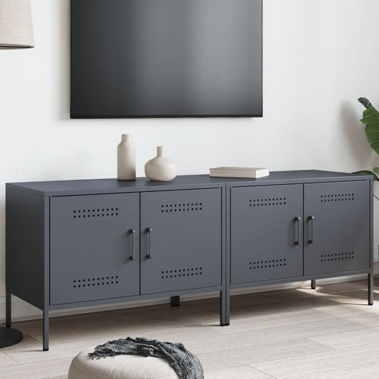 2 Piece TV Cabinet Set Anthracite 68x39x50,5 cm Steel