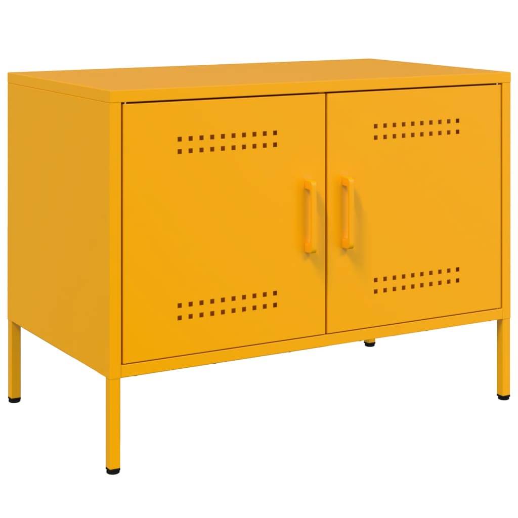 vidaXL TV Cabinets 2 pcs Mustard Yellow 68x39x50.5 cm Steel