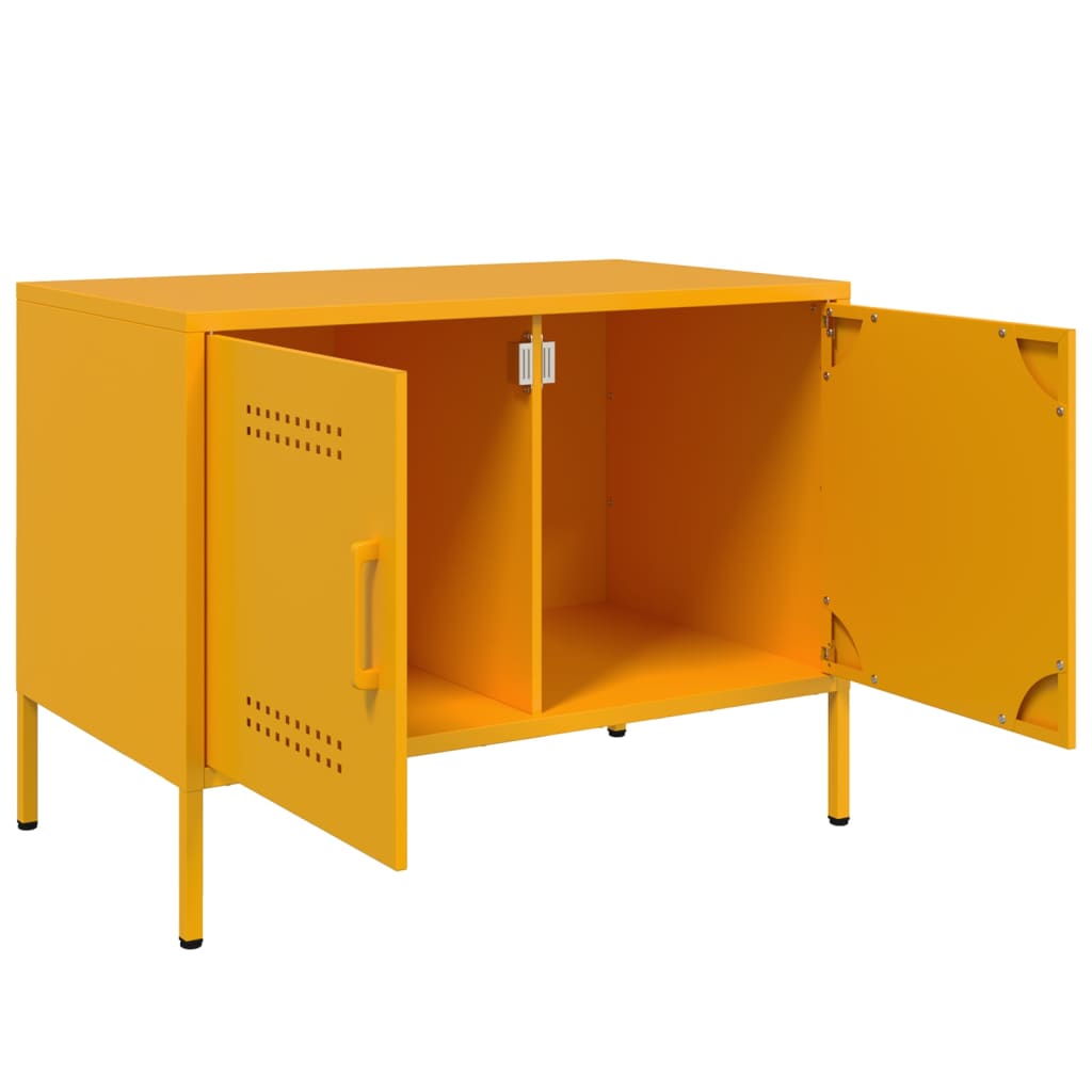 vidaXL TV Cabinets 2 pcs Mustard Yellow 68x39x50.5 cm Steel