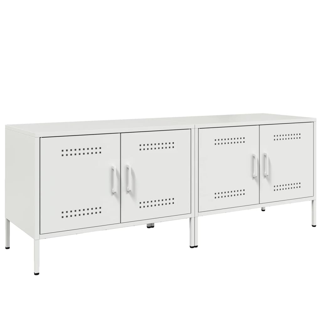 2 Piece TV Cabinet Set White 68x39x50,5 cm Steel