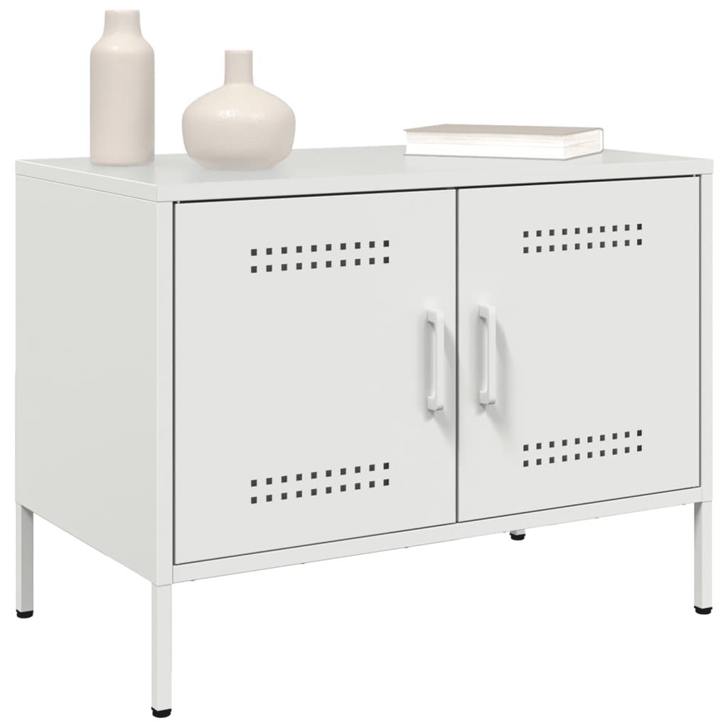 2 Piece TV Cabinet Set White 68x39x50,5 cm Steel