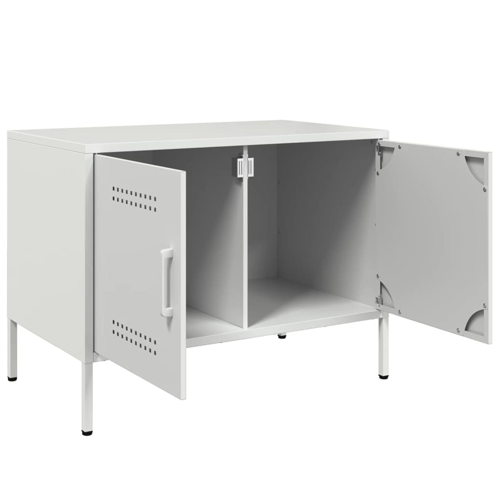 2 Piece TV Cabinet Set White 68x39x50,5 cm Steel