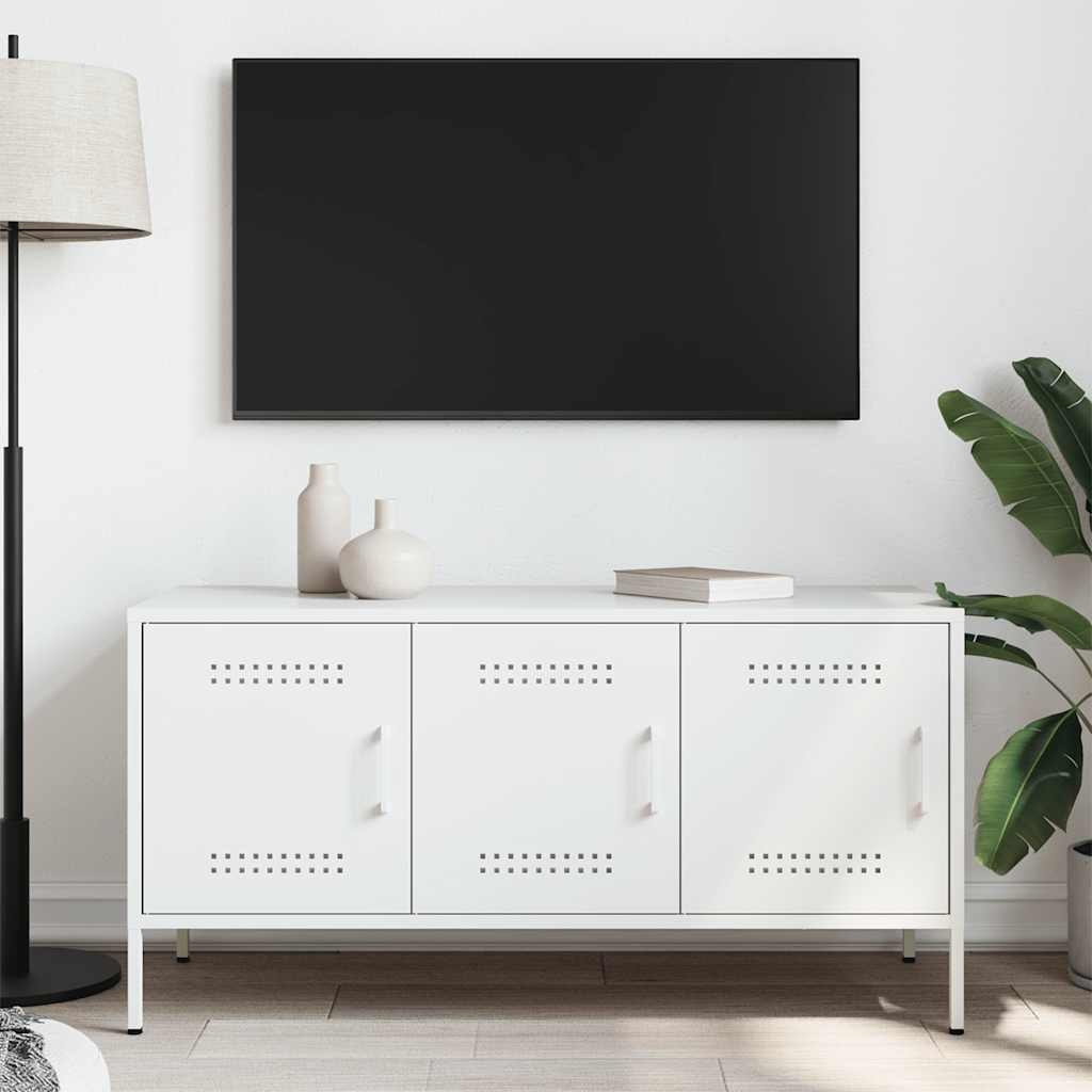 TV Cabinet White 100.5x39x50.5 cm Steel