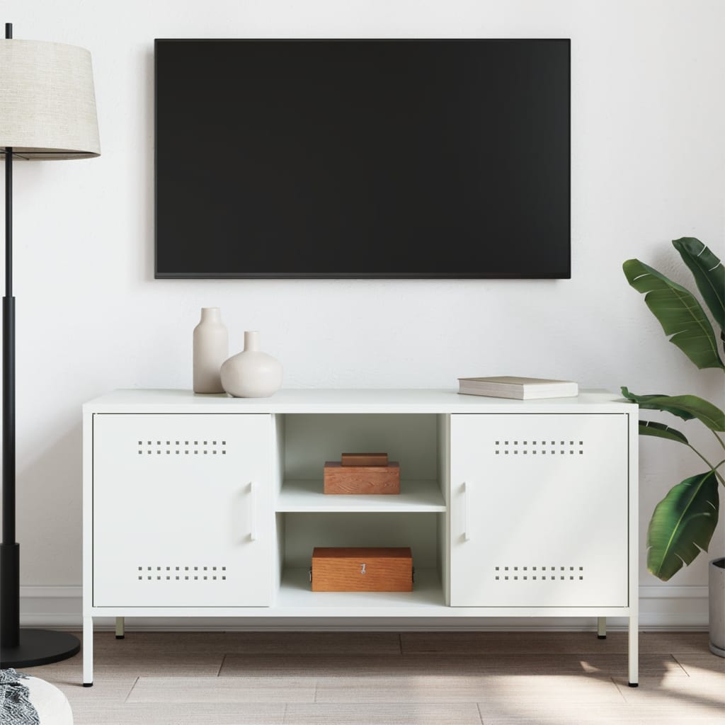 TV Cabinet White 100,5x39x50,5 cm Steel