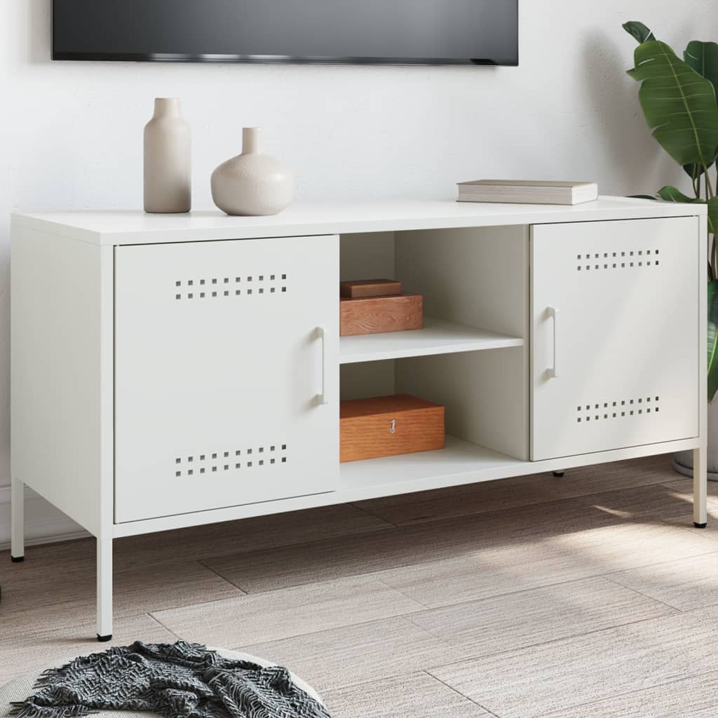 TV Cabinet White 100,5x39x50,5 cm Steel