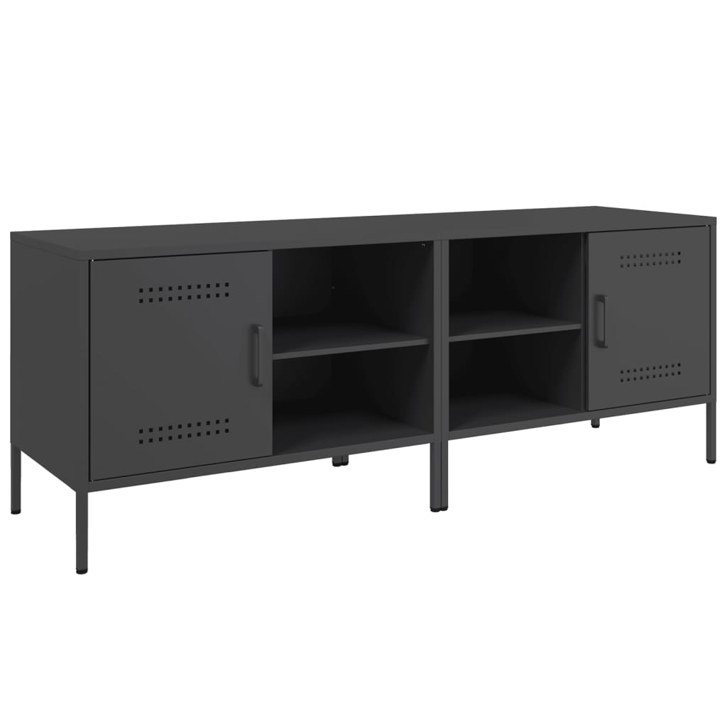 2 Piece TV Cabinet Set Black 68x39x50,5 cm Steel