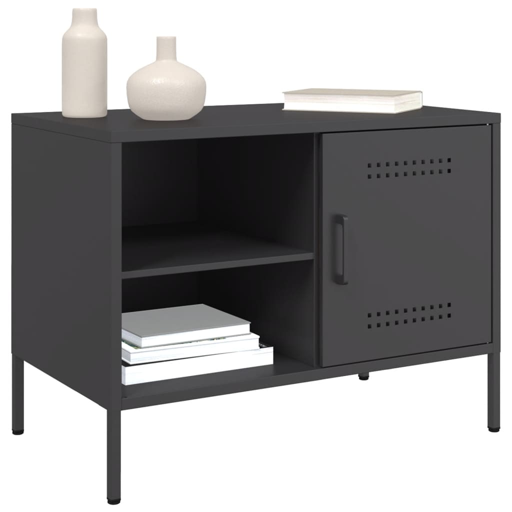 2 Piece TV Cabinet Set Black 68x39x50,5 cm Steel