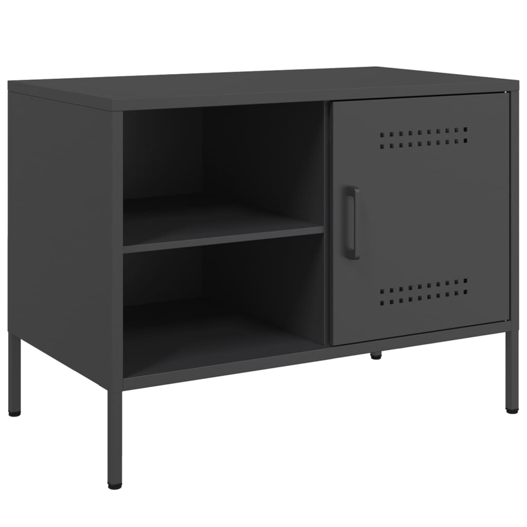 2 Piece TV Cabinet Set Black 68x39x50,5 cm Steel