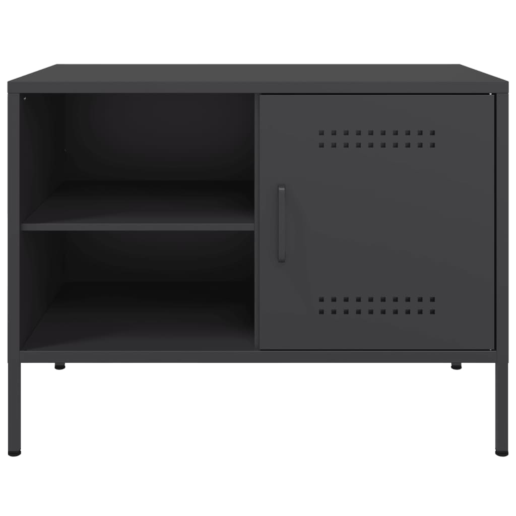 2 Piece TV Cabinet Set Black 68x39x50,5 cm Steel