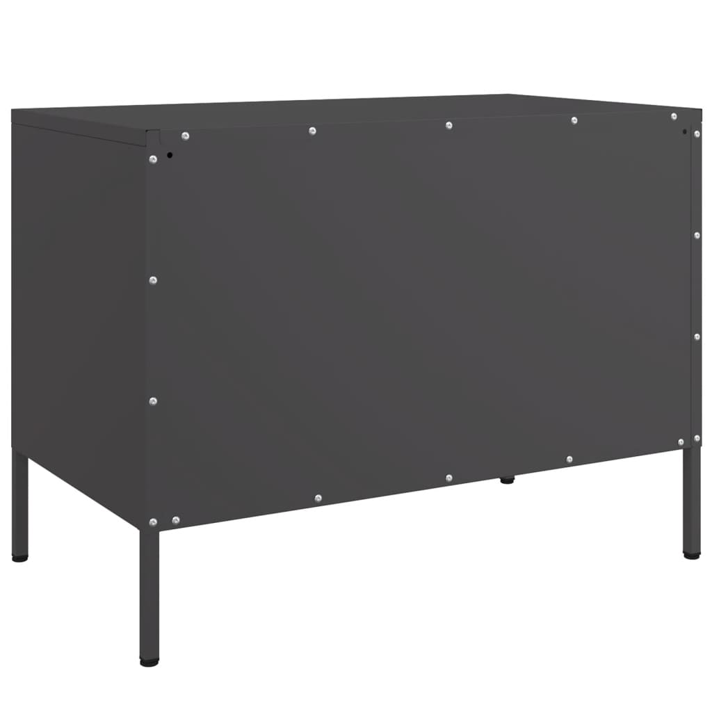 2 Piece TV Cabinet Set Black 68x39x50,5 cm Steel