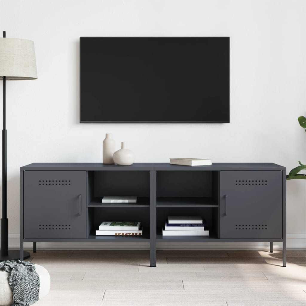2 Piece TV Cabinet Set Anthracite 68x39x50,5 cm Steel