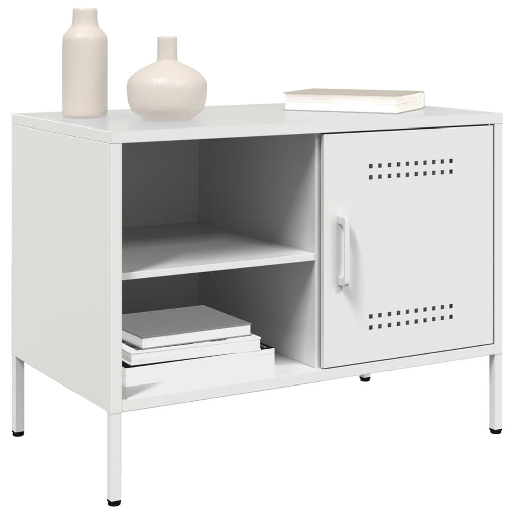 2 Piece TV Cabinet Set White 68x39x50,5 cm Steel