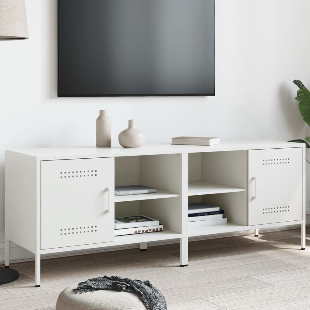 2 Piece TV Cabinet Set White 68x39x50,5 cm Steel
