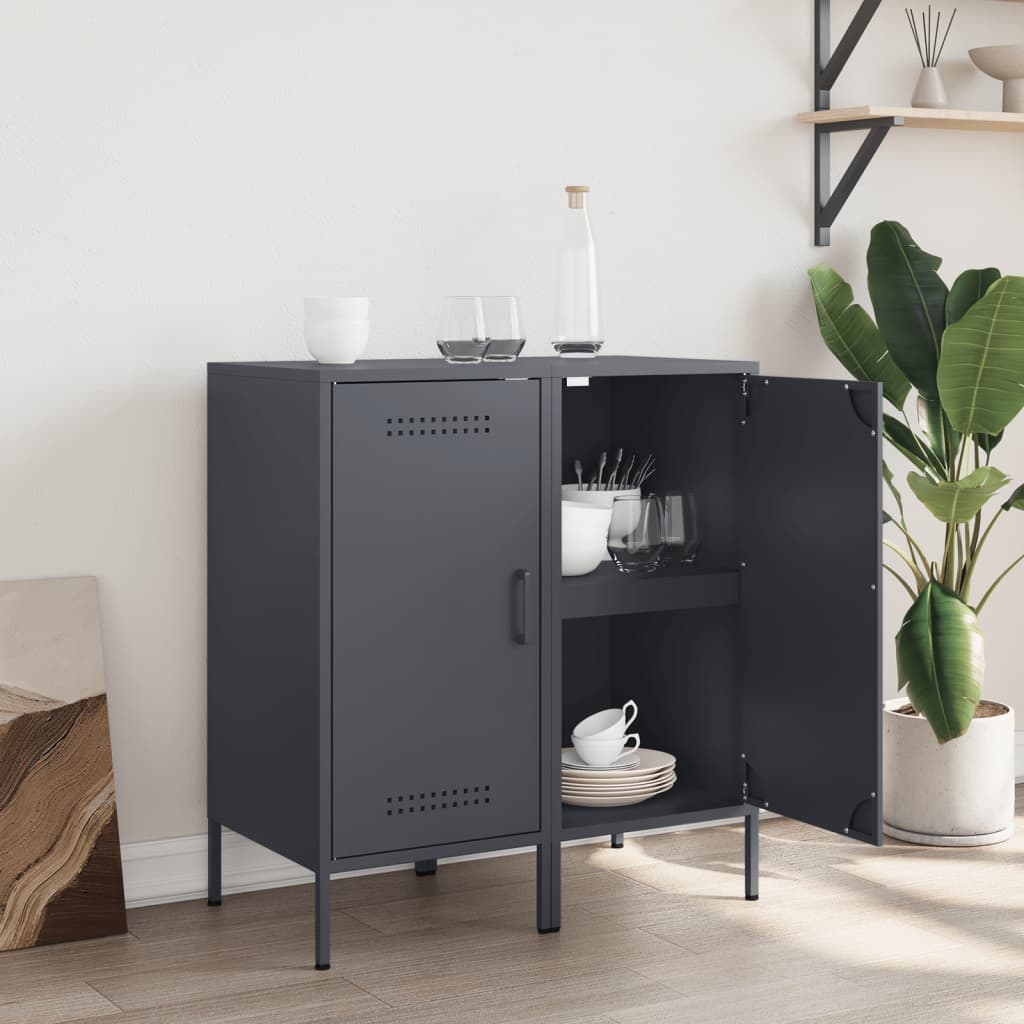 Sideboards 2 pcs Anthracite 36x39x79 cm Steel