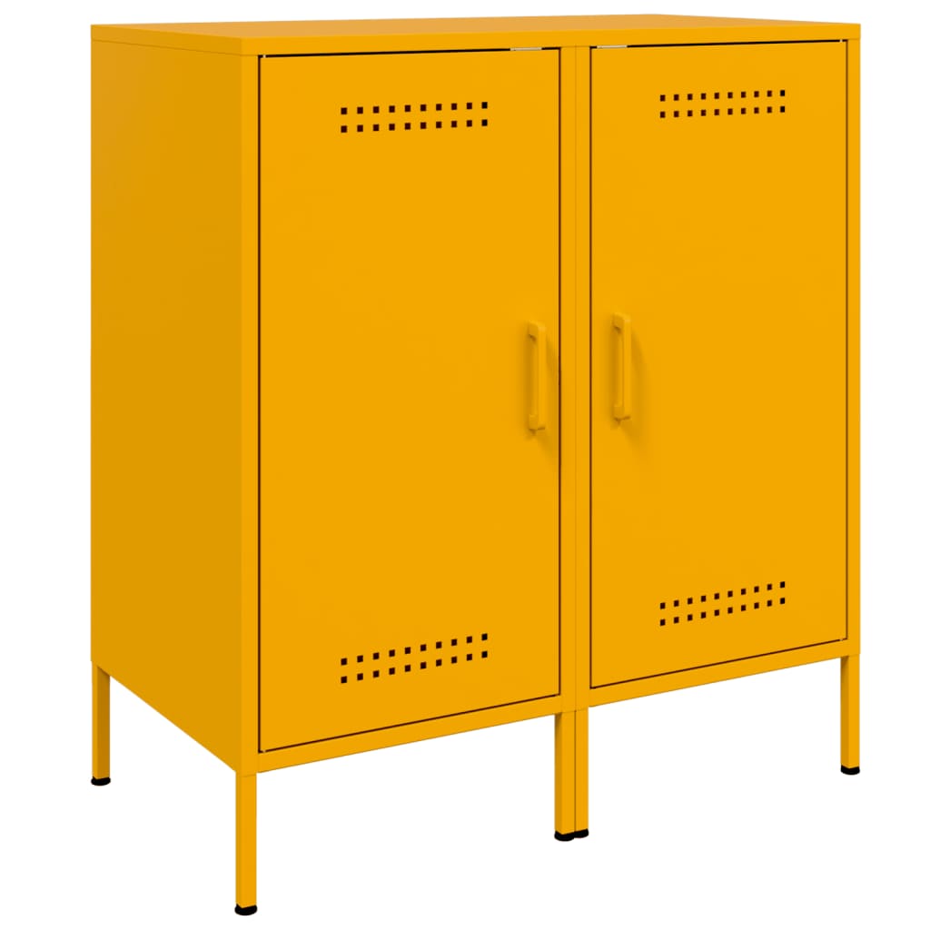 Sideboards 2 pcs Mustard Yellow 36x39x79 cm Steel