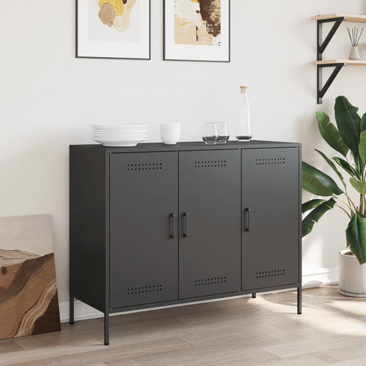 vidaXL Sideboard Black 100.5x39x79 cm Steel