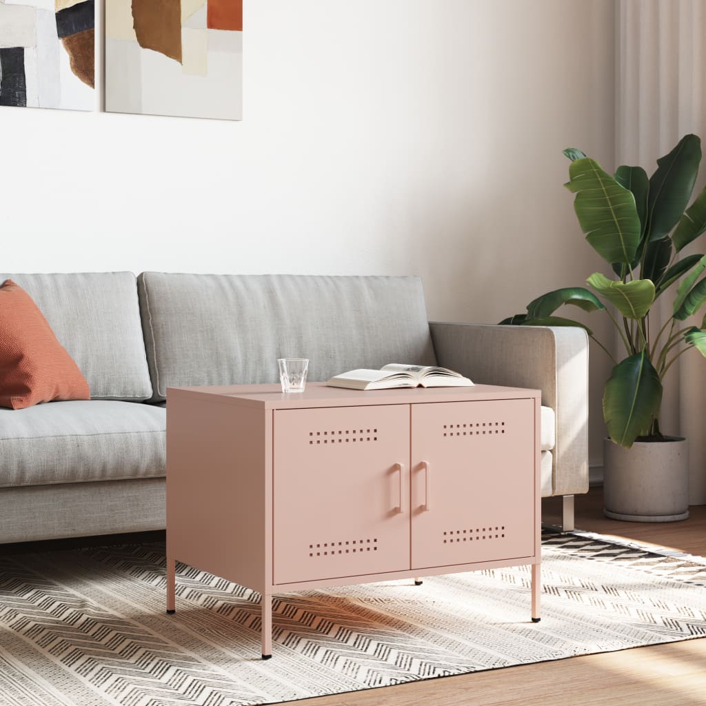 Coffee Table Pink 68x50x50,5 cm Steel