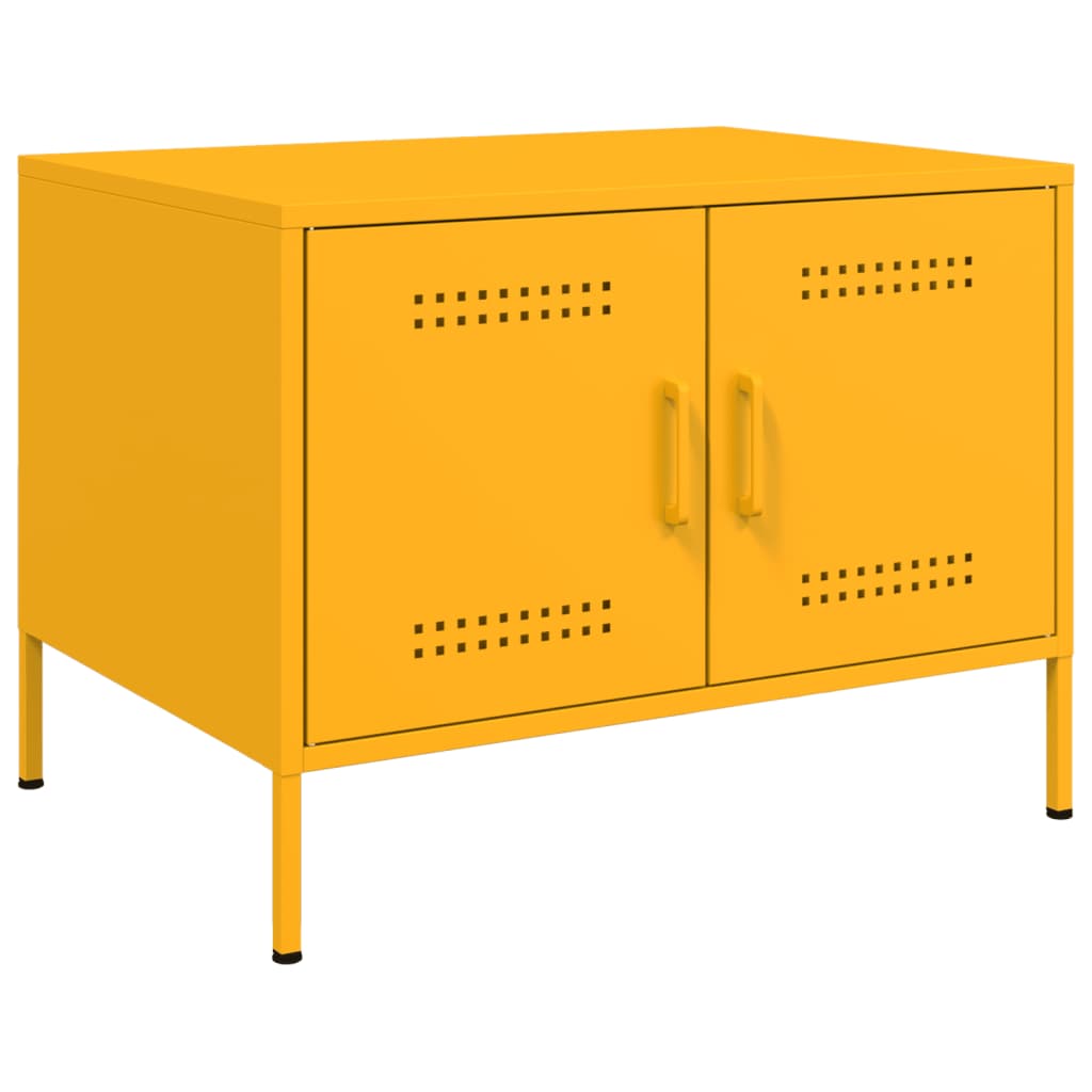 Coffee Table Mustard Yellow 68x50x50,5 cm Steel