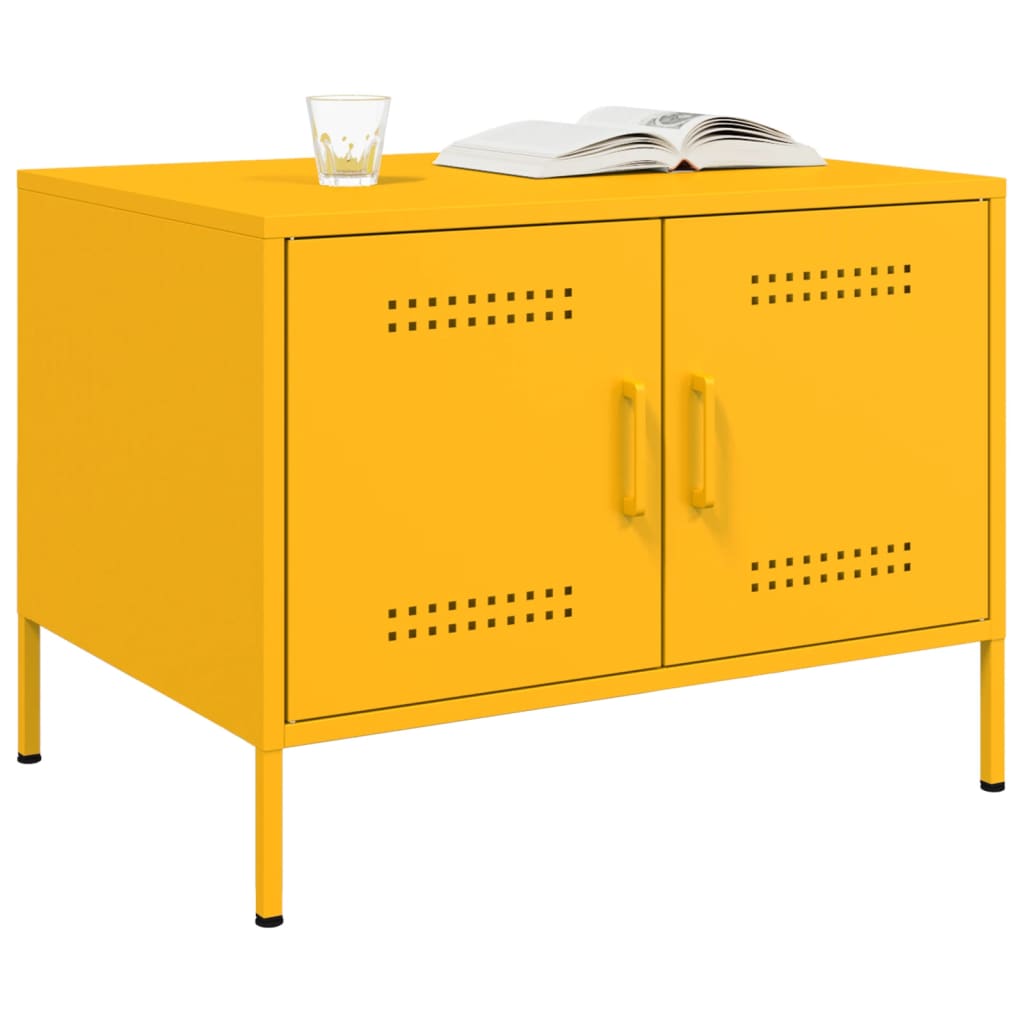 Coffee Table Mustard Yellow 68x50x50,5 cm Steel