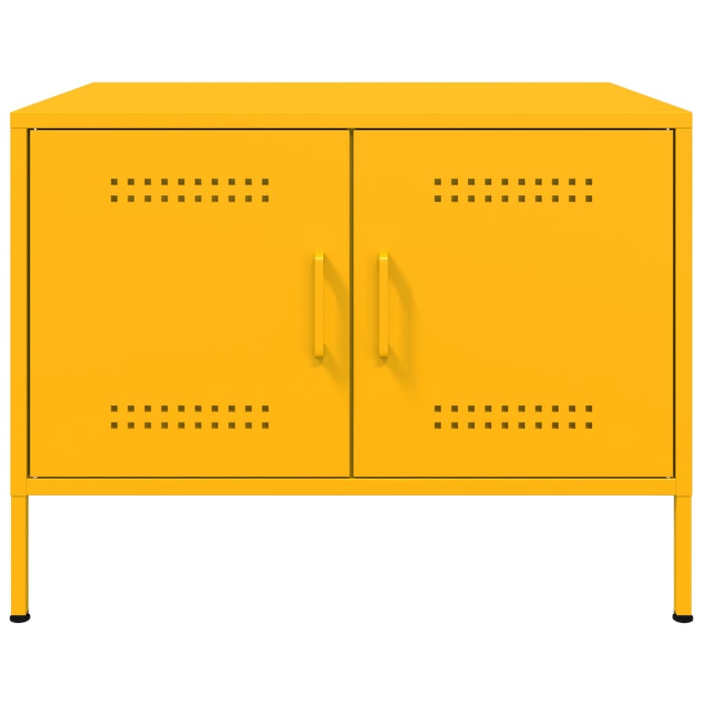 Coffee Table Mustard Yellow 68x50x50,5 cm Steel