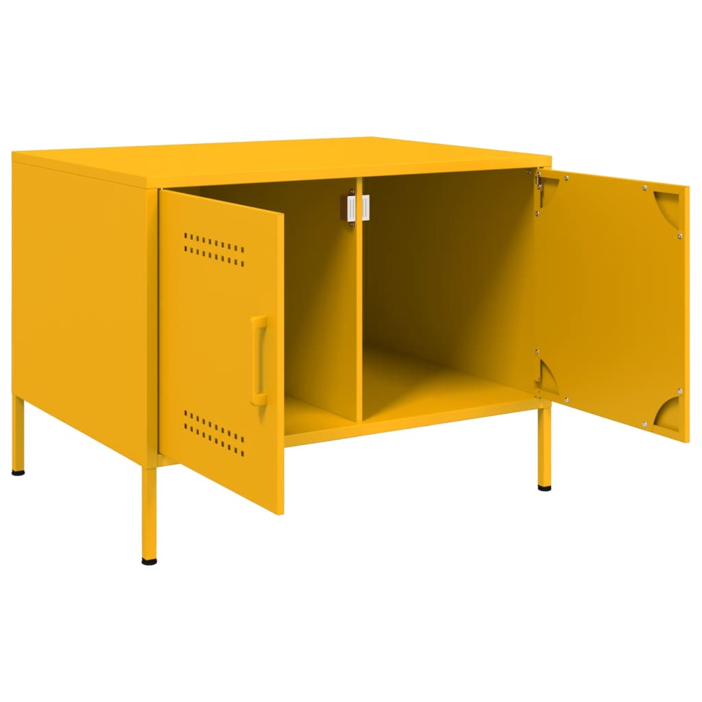 Coffee Table Mustard Yellow 68x50x50,5 cm Steel