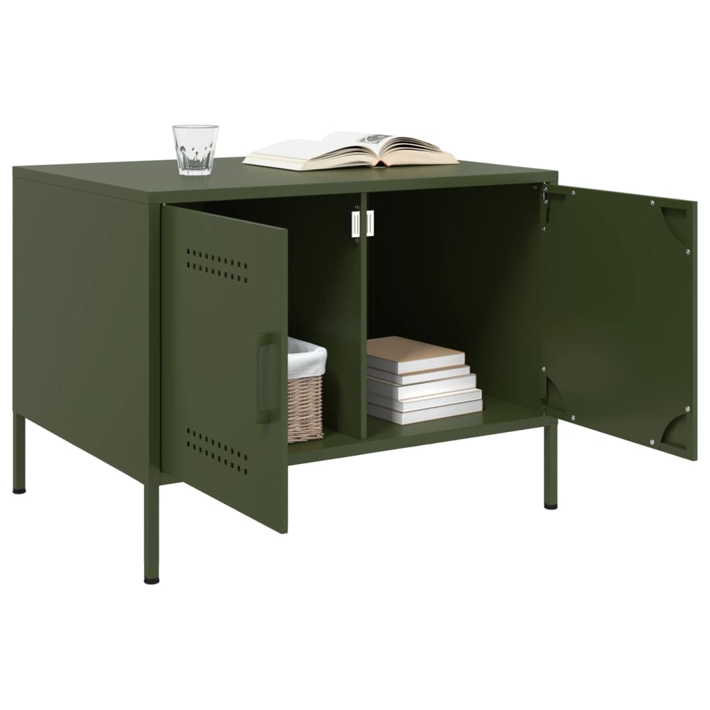 Coffee Table Olive Green 68x50x50,5 cm Steel