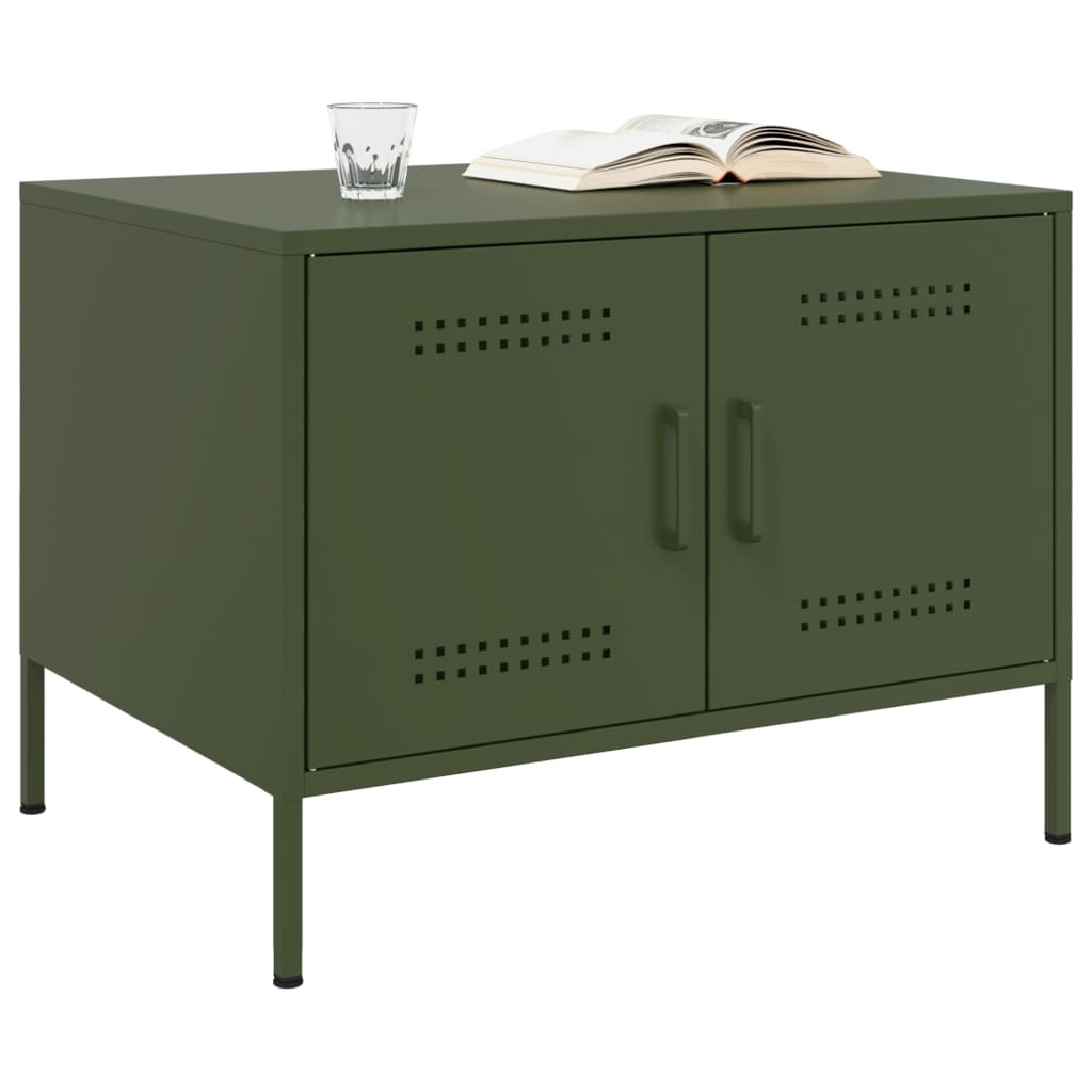 Coffee Table Olive Green 68x50x50,5 cm Steel