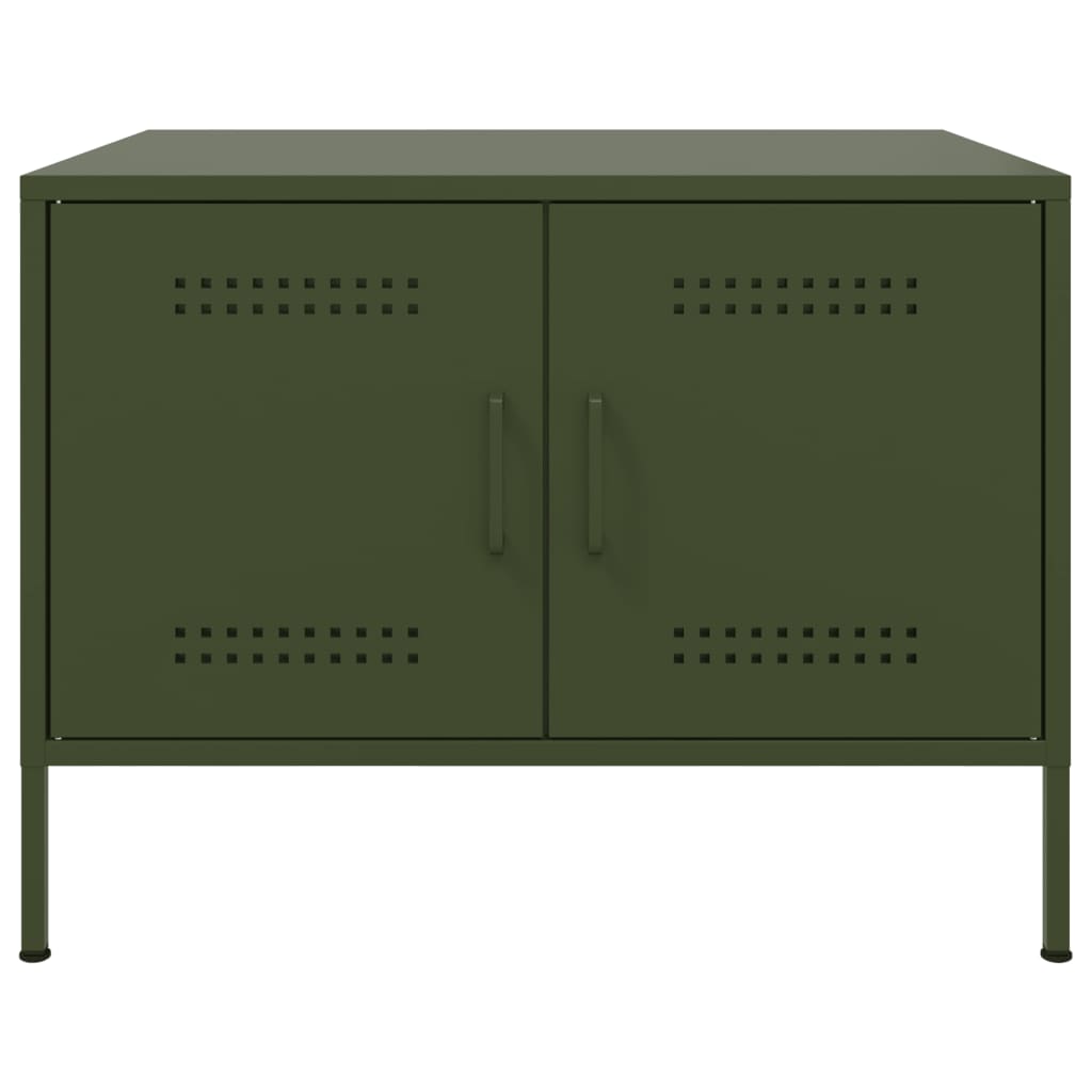 Coffee Table Olive Green 68x50x50,5 cm Steel