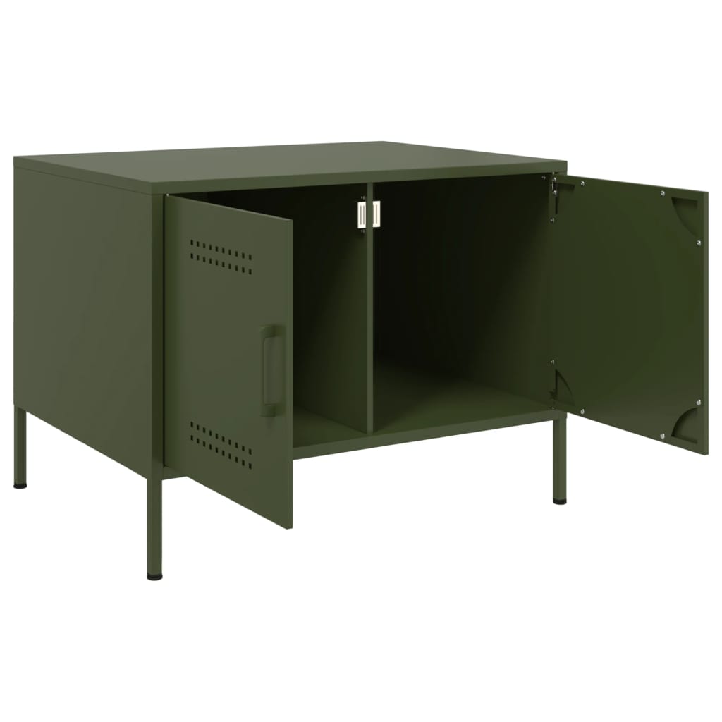 Coffee Table Olive Green 68x50x50,5 cm Steel
