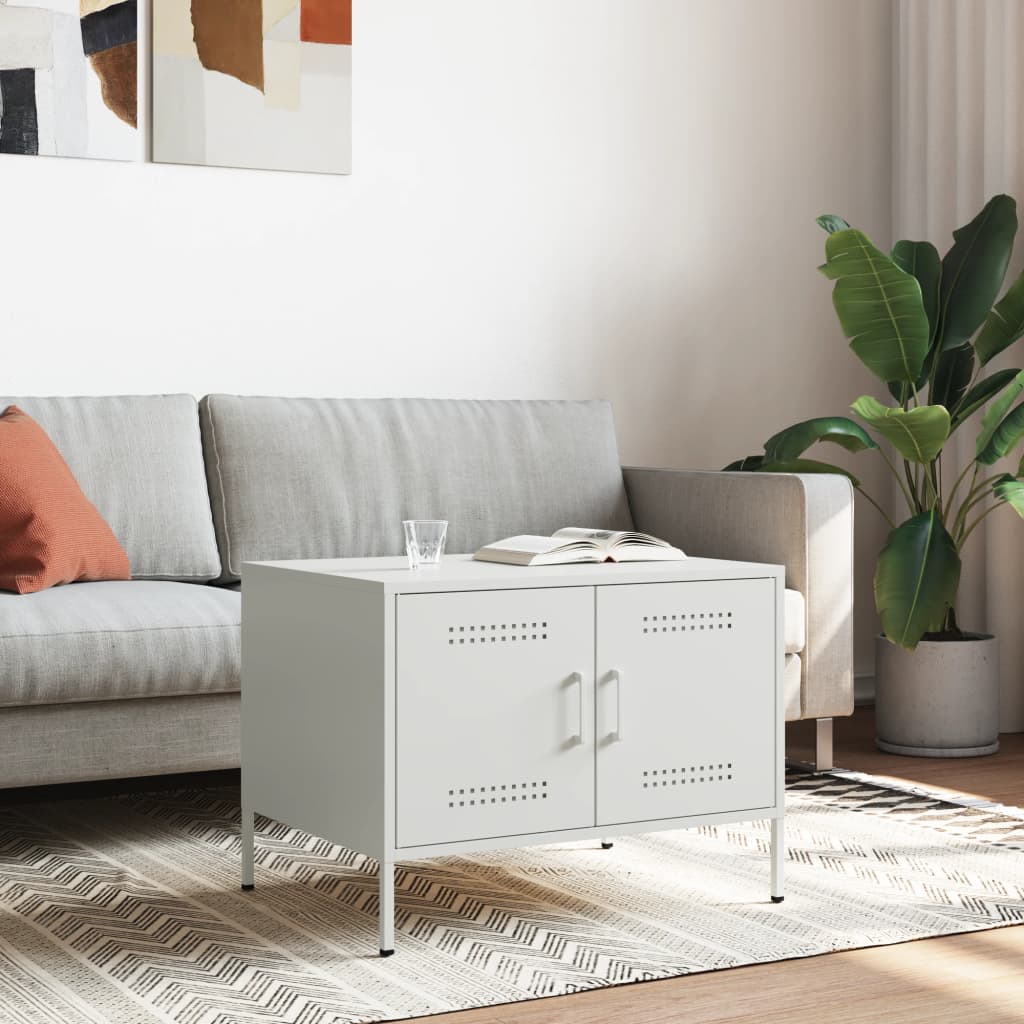 Coffee Table White 68x50x50,5 cm Steel