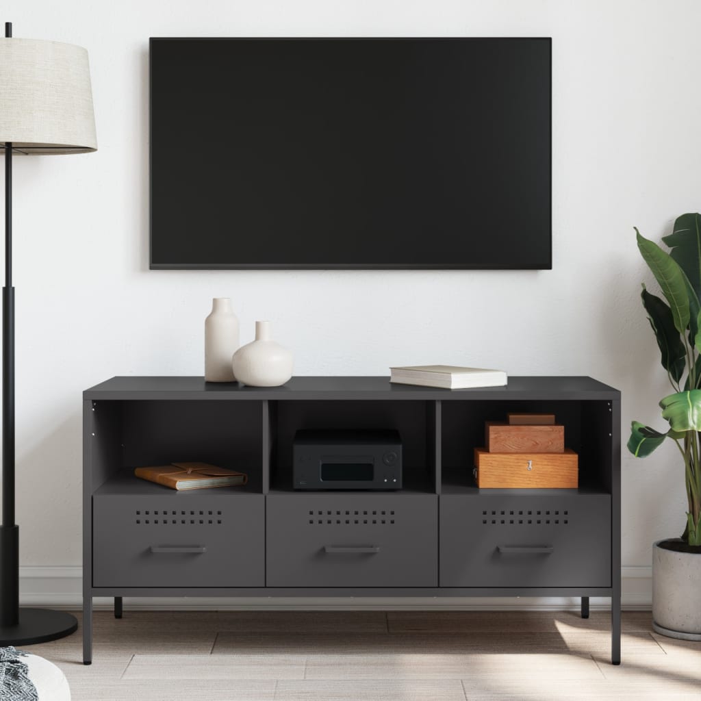 TV Cabinet Black 100,5x39x50,5 cm Steel