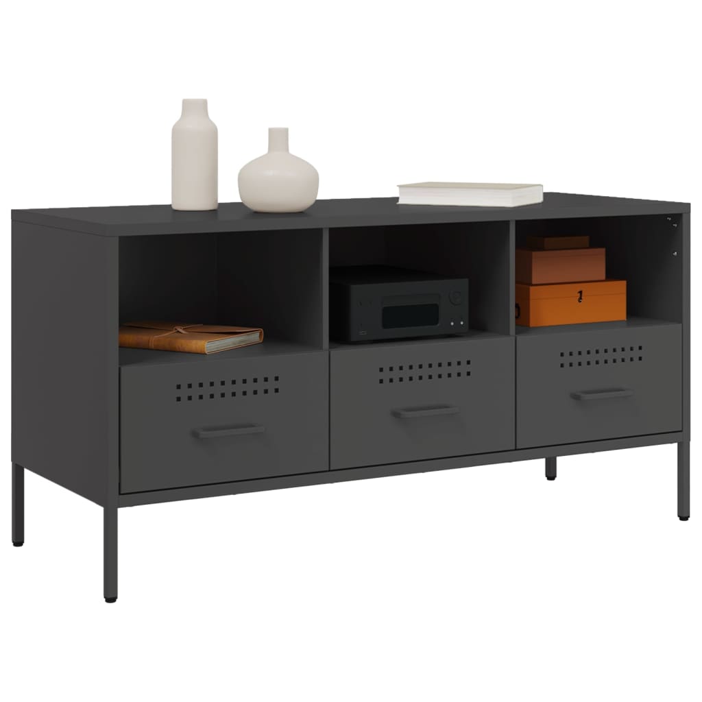 TV Cabinet Black 100,5x39x50,5 cm Steel