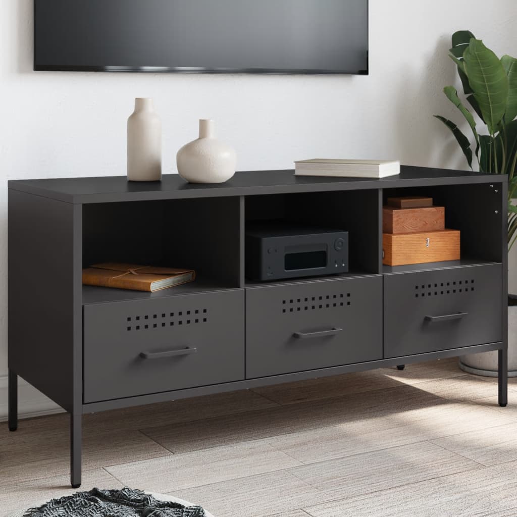TV Cabinet Black 100,5x39x50,5 cm Steel