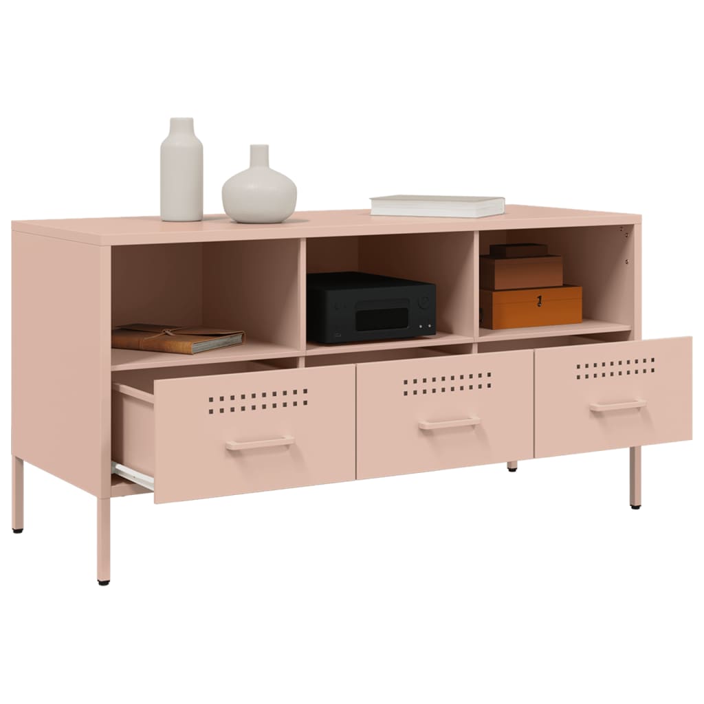TV Cabinet Pink 100,5x39x50,5 cm Steel