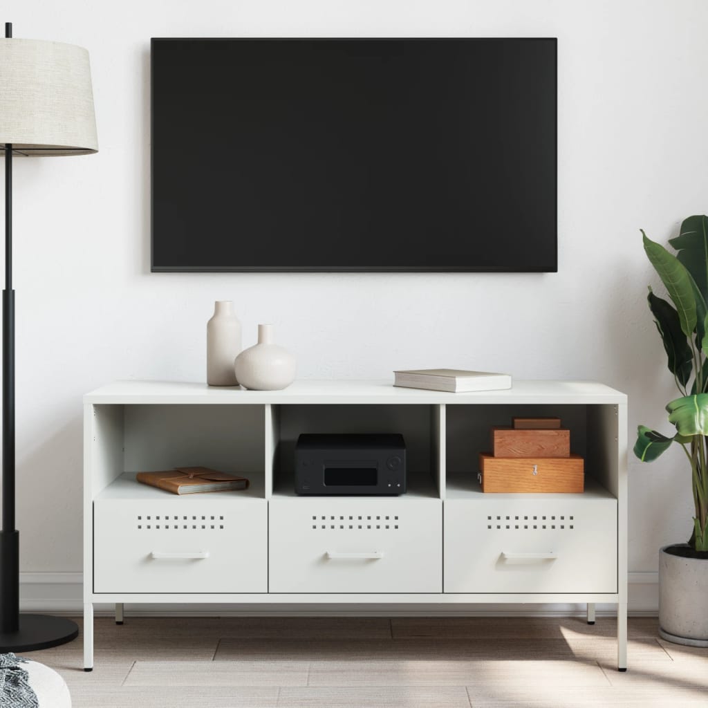 TV Cabinet White 100.5x39x50.5 cm Steel