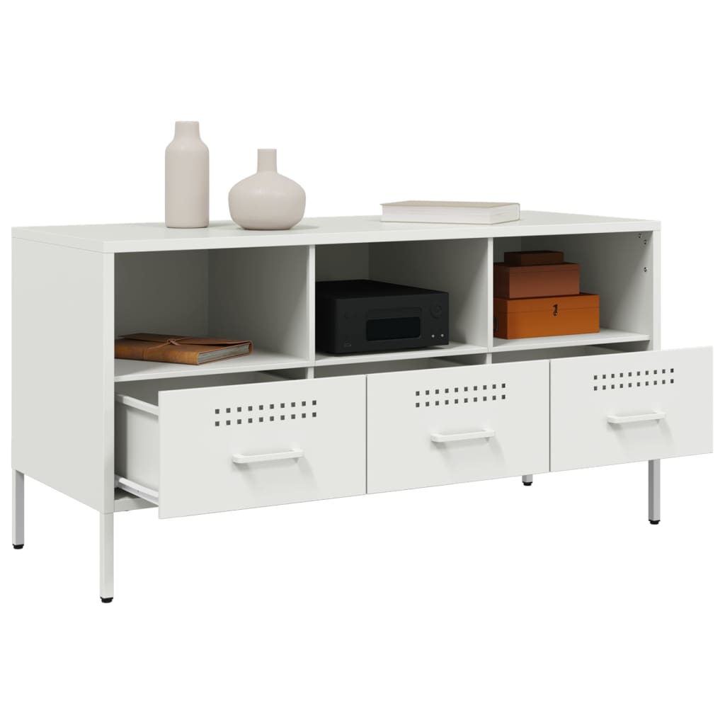 TV Cabinet White 100,5x39x50,5 cm Steel