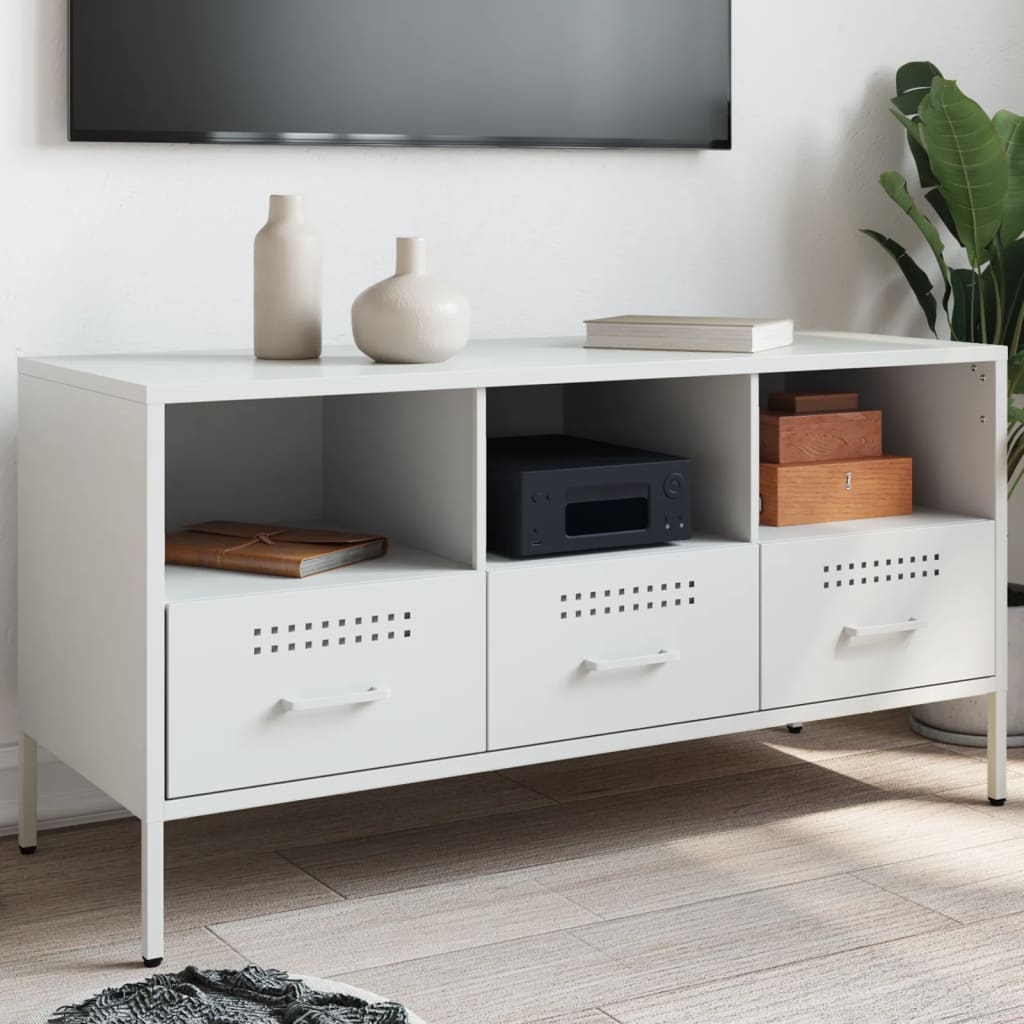 TV Cabinet White 100,5x39x50,5 cm Steel