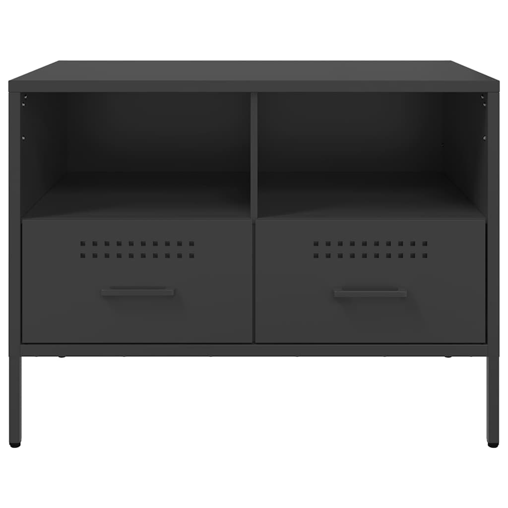 2 Piece TV Cabinet Set Black 68x39x50,5 cm Steel